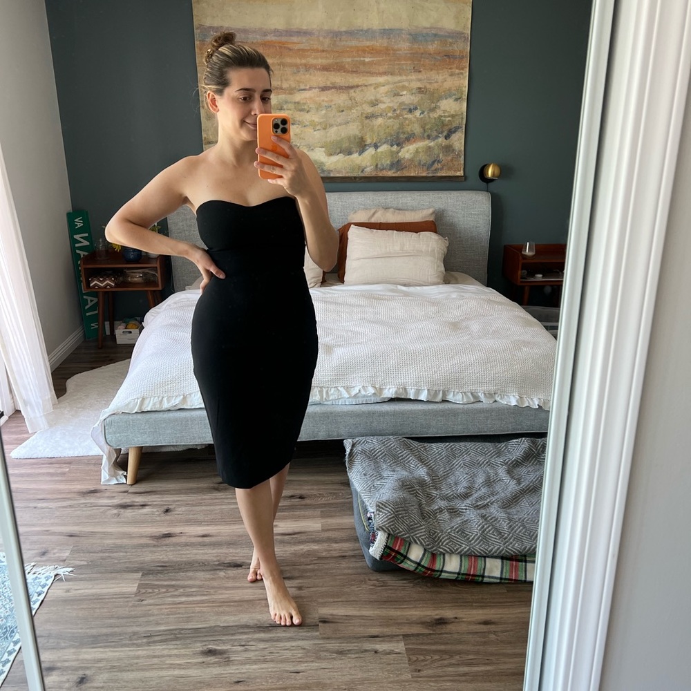 LIKELY Black Strapless Dress